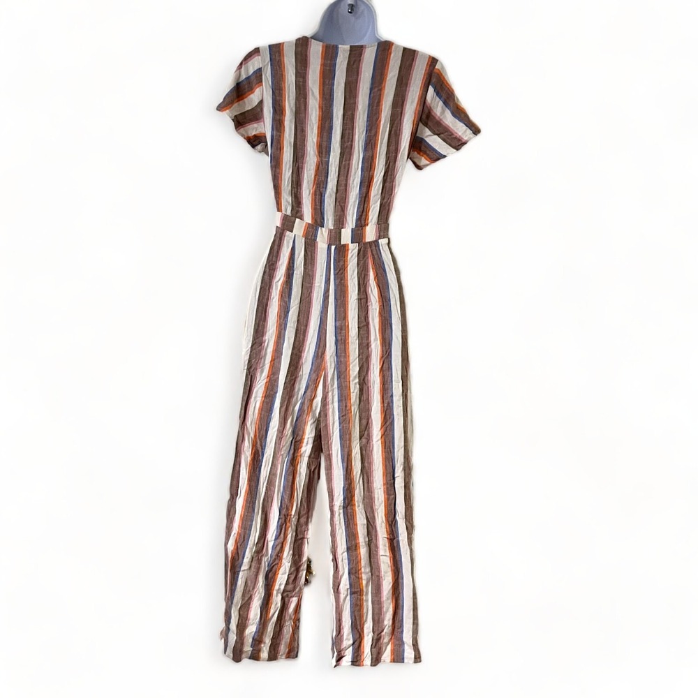 Show Me Your Mumu Womens Striped Tie Front Jumpsuit Sz XS Retro Beach Coastal - Picture 2 of 8